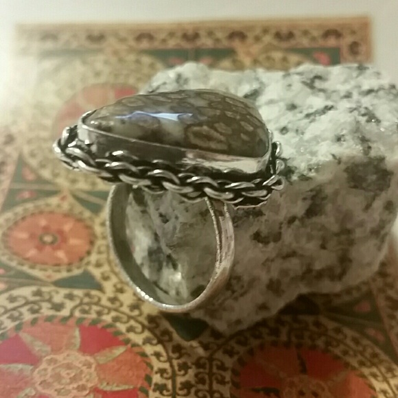 🆕️ Leopardskin Jasper 925 sterling silver ring - Picture 3 of 7